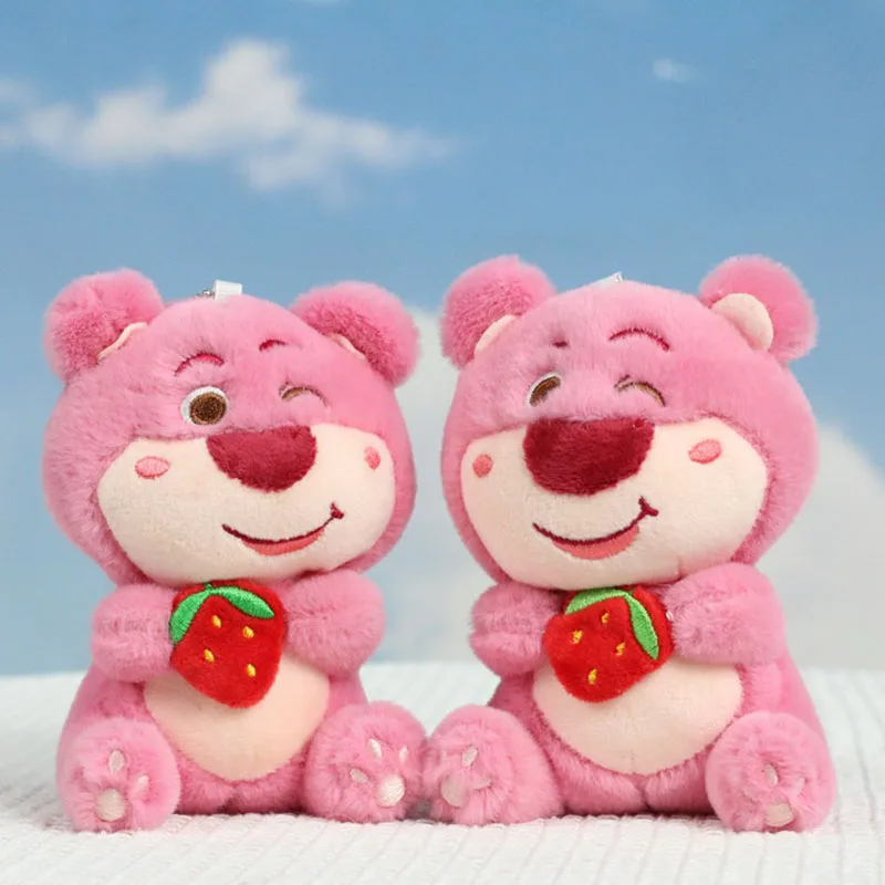 Roztomilý Disney Cartoon Girl Heart Pink Strawberry Bear Keychain Prívesok