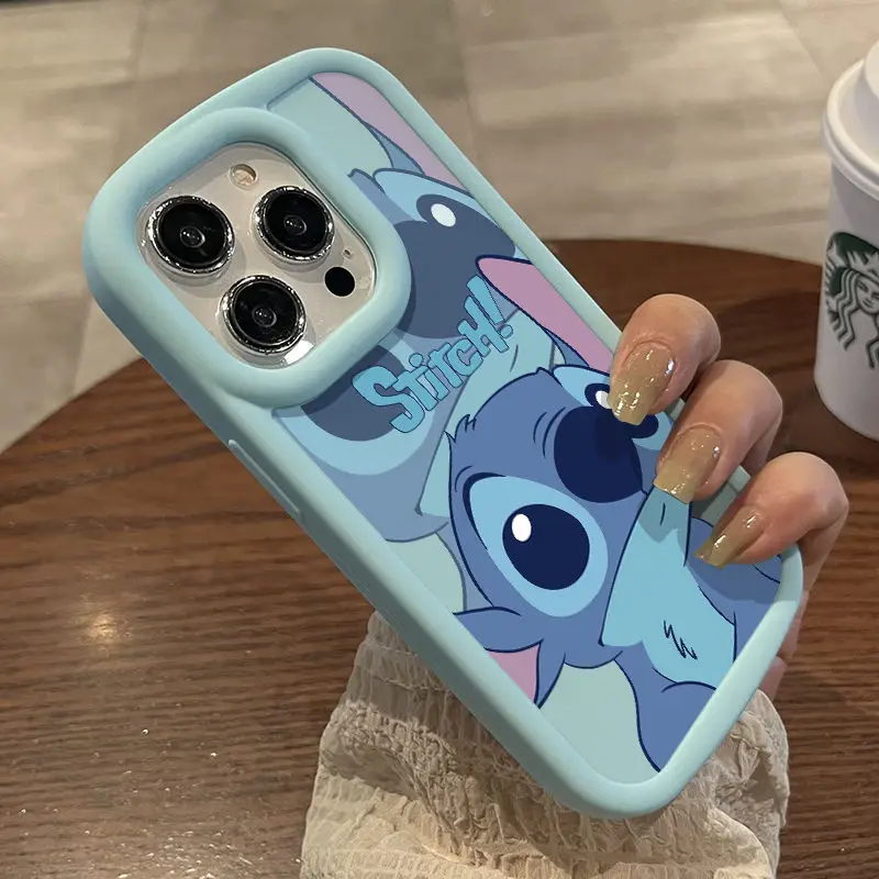 Roztomilý Disney Pink Stitch Pár telefón pre iPhone 11 12 13 14 15 Pro Max x xr xs max 8 7 plus silikónové nárazové puzdrá kryt