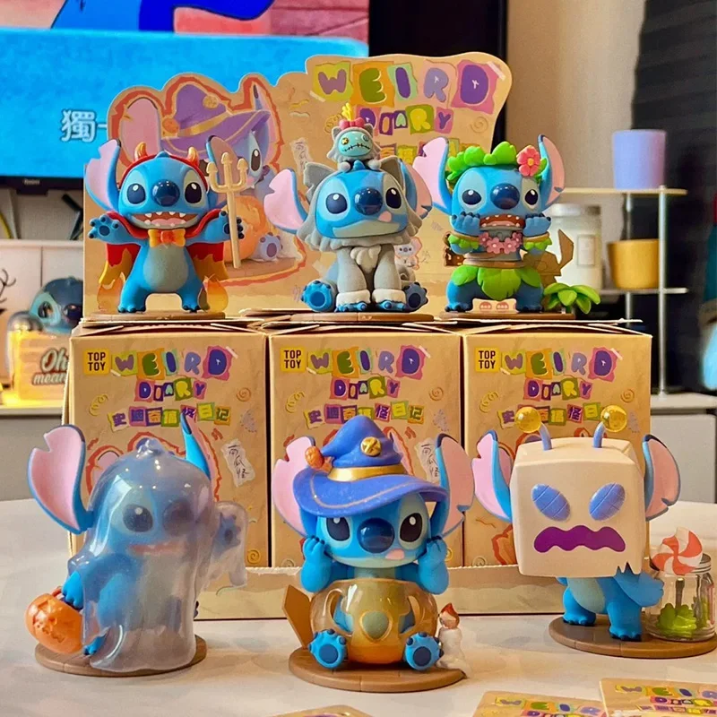 Roztomilý Disney Stitch Weird Diary Series Blind Box Create Creative Doll Stitch Anime Fig Collection Model kawaii akčná figúrka