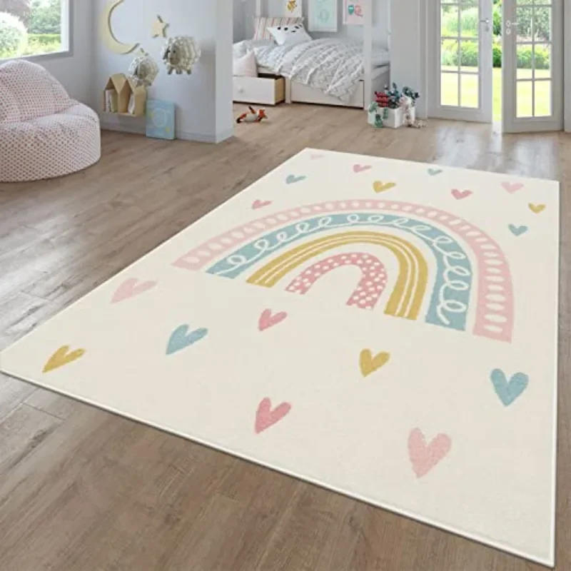 Roztomilý dúhový detský plazenie koberca na veľkú plochu koberce pre obývaciu izbu 120x160 cm spálne dievča