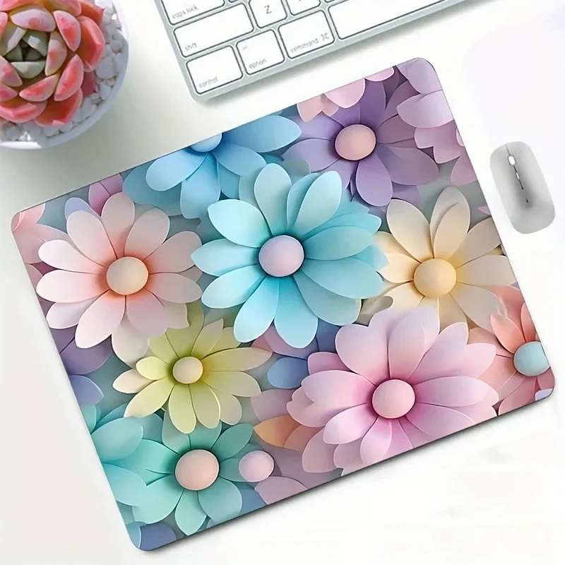 Roztomilý farebný kvet malý kvetina podložky Mouse Gamer Počítač Kawaii Mat MousePad Desk 24x20cm Myš Mouse Mat Rat Gaming Accessories Birthday Darček