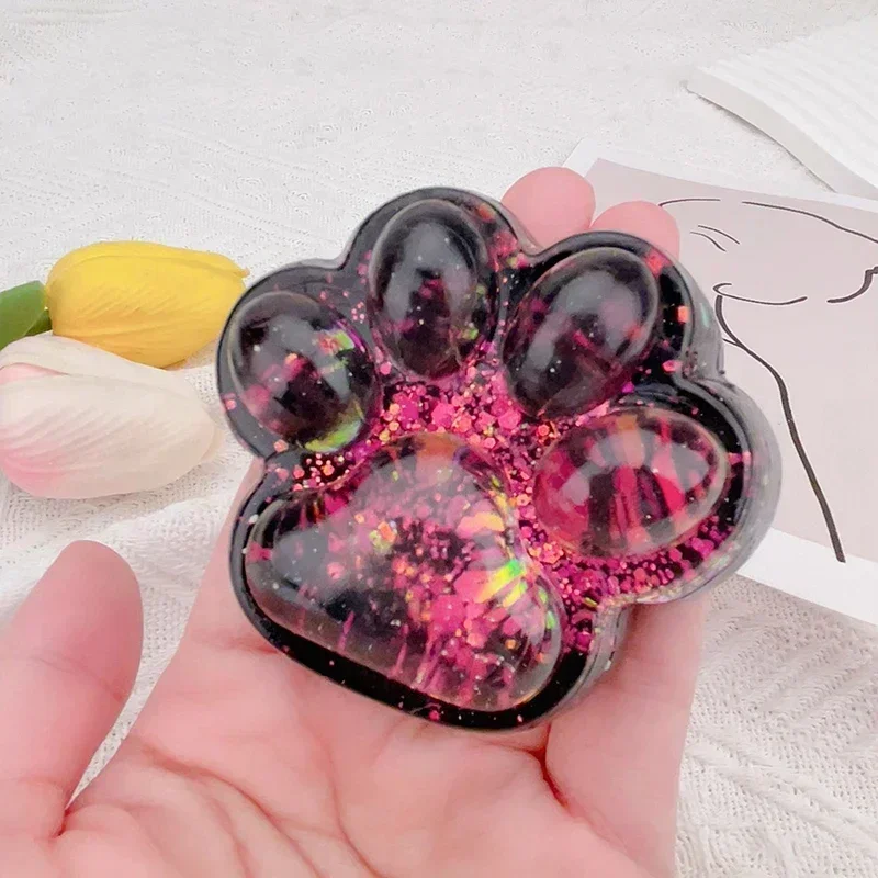 Roztomilý flitrový mačka pazúry squishy fidget hračka pomaly rekordný stres reliéf hračky Pinch Dekompresia mačiek mapa s mäkké stlačenie hračky