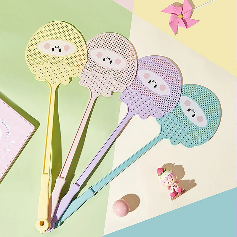 Roztomilý jahodový tvar veľký fly swatter trvanlivé predĺžené zahustené mušky Swatter Swatter Manuál Ruy Beat Tools Tools Mosquito Fly Killers