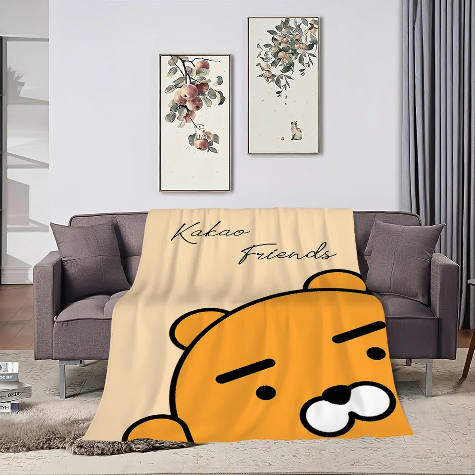 Roztomilý K-Kakao F-Friends Vytlačený pohodlný a mäkký pohovka v obývacej izbe Spálňa plyšová prikrývka vhodná pre domáce cestovanie a darčeky