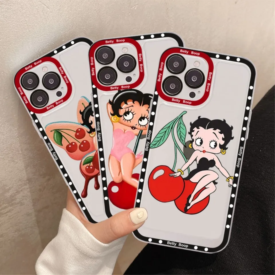 Roztomilý karikatúra B-Bettys Girl pre iPhone 16 15 13 14 Pro Max xs xr 12 11 Pro 13 Soft Clear zadný kryt