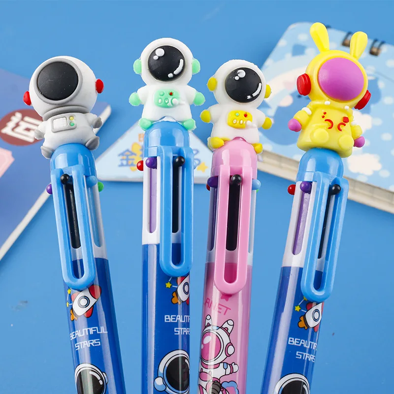 Roztomilý karikatúra Ballpoint Pen 0,5 mm králičie astronaut darčeková škola ocenenie Študent darček Fun Girl 6 Colors Pen písanie kórejských kancelárskych potrieb