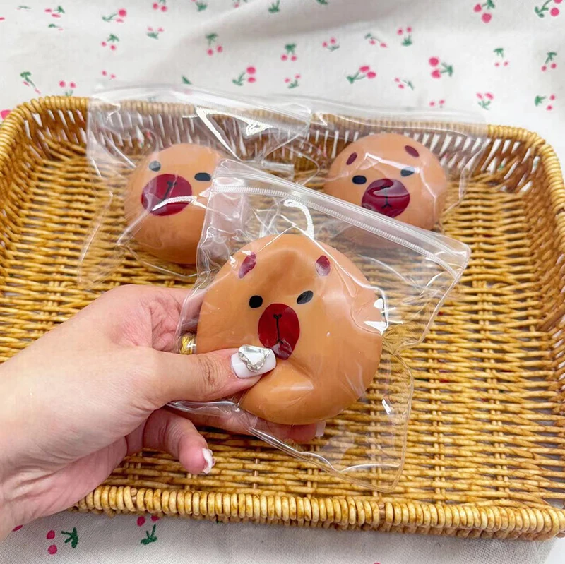 Roztomilý karikatúra Capybara Stres Relief Toy Hray Antistres Hračky Deti Elastické odrazové hračky Dekompresia stlačte hračky Darčeky