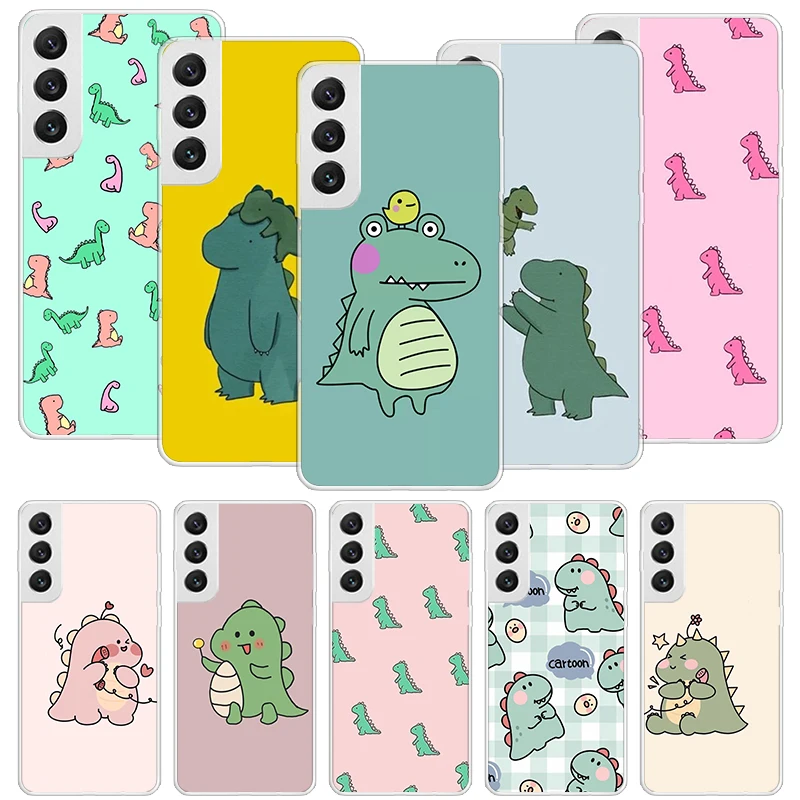 Roztomilý karikatúra Dinosaurus detský puzdro pre Samsung Galaxy S24 S23 S22 S21 S20 Ultra S20 Fe S10 Plus S9 S8 + Fundas Cover Coque Coque