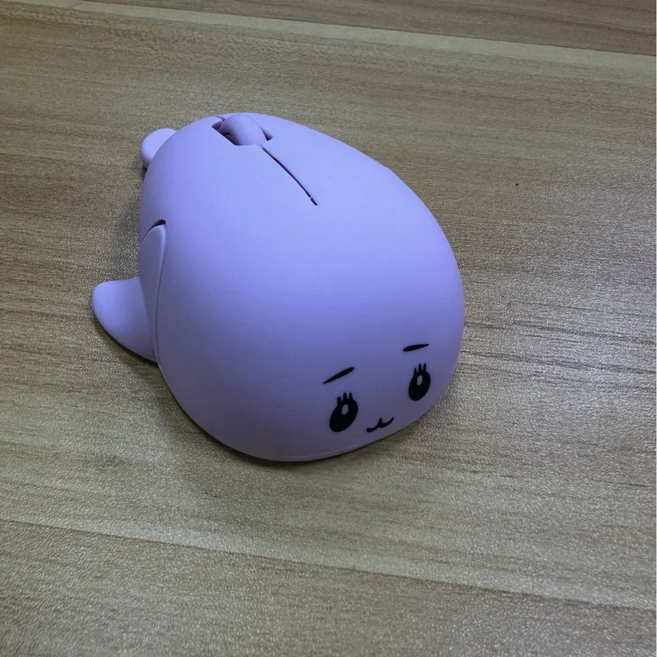 roztomilý karikatúra Dreamy Purple Pink Blue Dolphin 2.4g Wireless Mouse, káblová delfínová zvieracia myš Kreatívne darčeky chlapci dievčatká Študent
