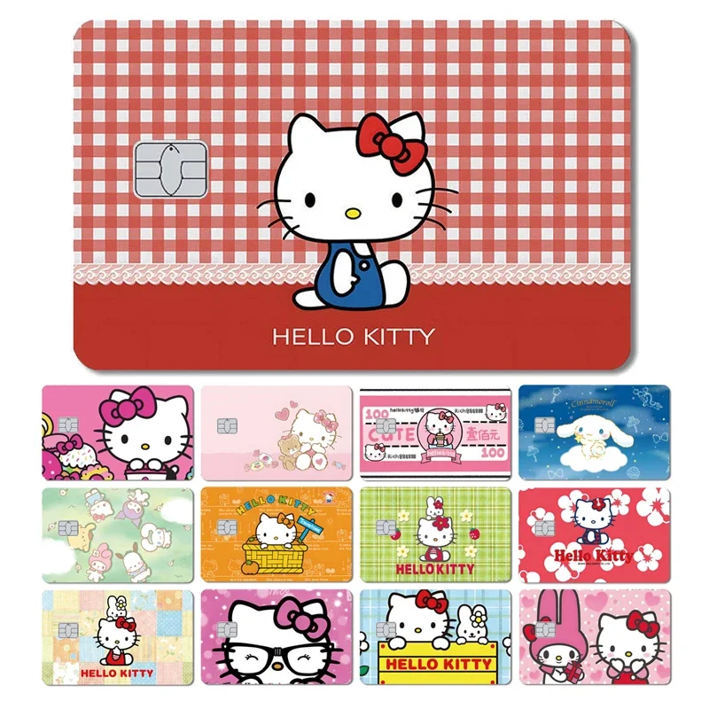 Roztomilý karikatúra Hello Kitty Front Side PVC Film Film Film Cover pre debetnú kreditnú kartu No Fade