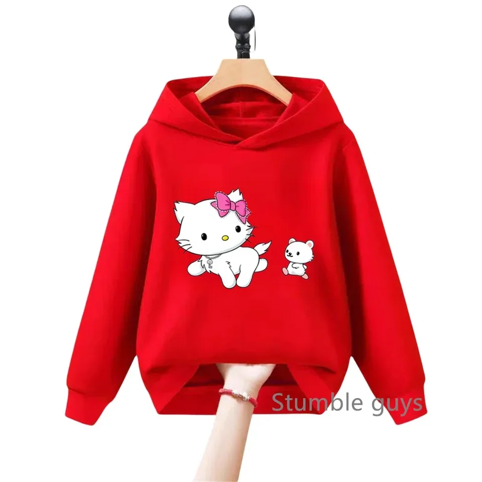 Roztomilý karikatúra Hello Kitty Miniso Detská mikina detské oblečenie Príležitostná mikina dievčenský sveter módna mikina Teen
