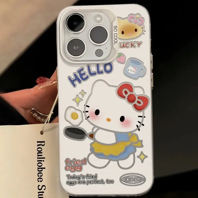 Roztomilý karikatúra Hello Kitty Puzdro pre Oppo Reno 6 6Pro 7 7Pro 7Z 8T 10Pro Plus 5G Matt Shockproof zadný kryt