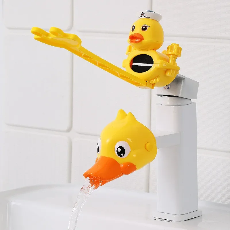 Roztomilý karikatúra kohútikov pre deti pre deti umývanie v kúpeľni v kúpeľni, Splash Proof Perfektný pre detské kúpeľné doplnky