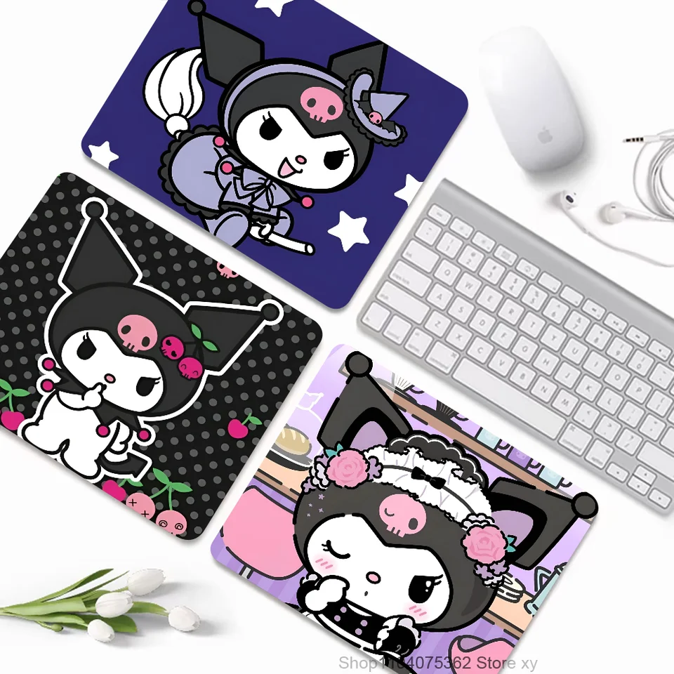 Roztomilý karikatúra Kuromi MousePad Small Lockedge Mouse podložka pre hráčov počítačový stôl Pad obdĺžnikový protišmykový gum
