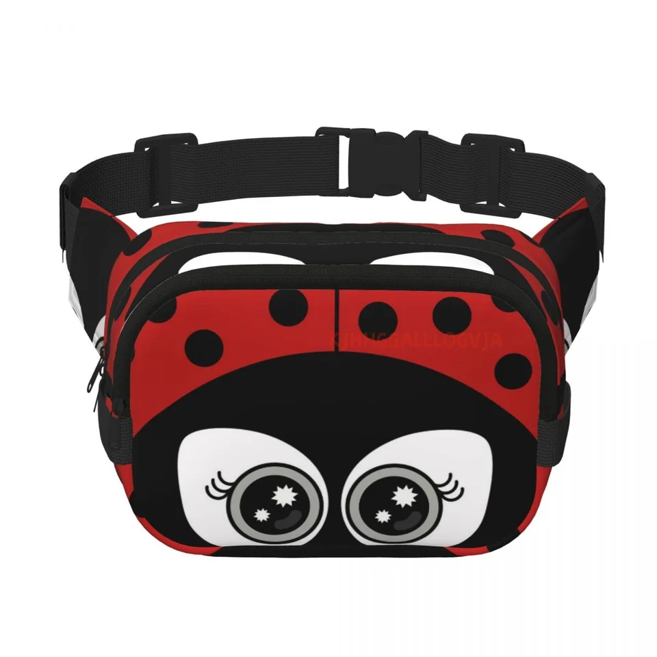 Roztomilý karikatúra Ladybug Trendy Pack Crossbod Square s dvojvrstvou v kabelke cestovné a tréningové príslušenstvo
