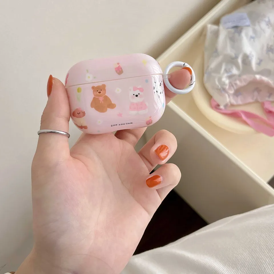 Roztomilý karikatúra medvedíka pre psov náhlavnú súpravu pre AirPods Pro Pro2nd 4 Cover Shock odolný voči nabíjaniu pre AirPod 1 2 3 Fundas