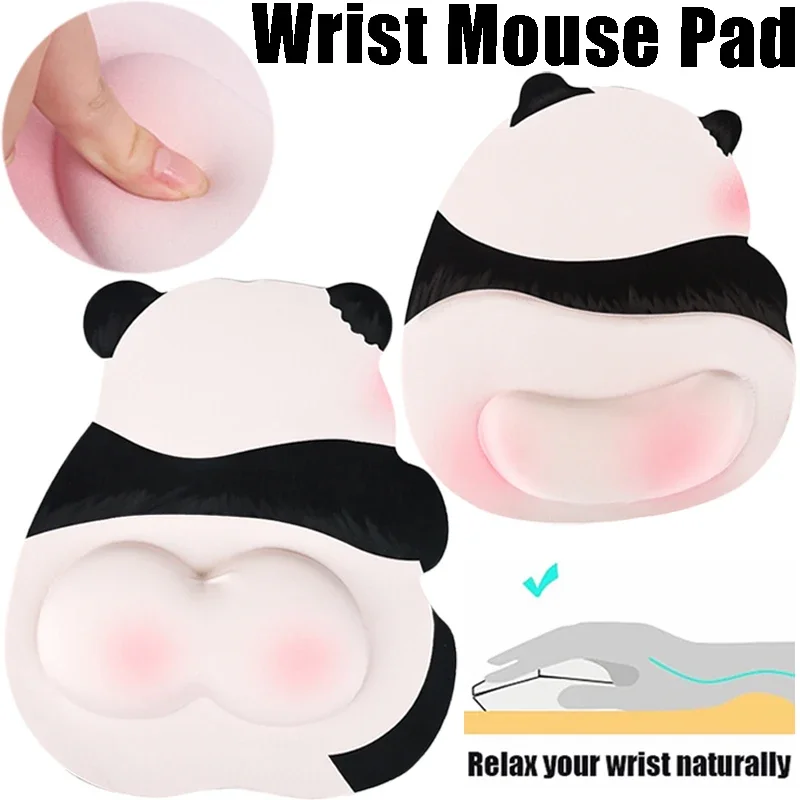 Roztomilý karikatúra Panda Mouse podložka s podpore zápästia Soft Decompressed Desktop Kawaii Panda Mouse Mouse Rats Klávesové podložky počítačová kancelária