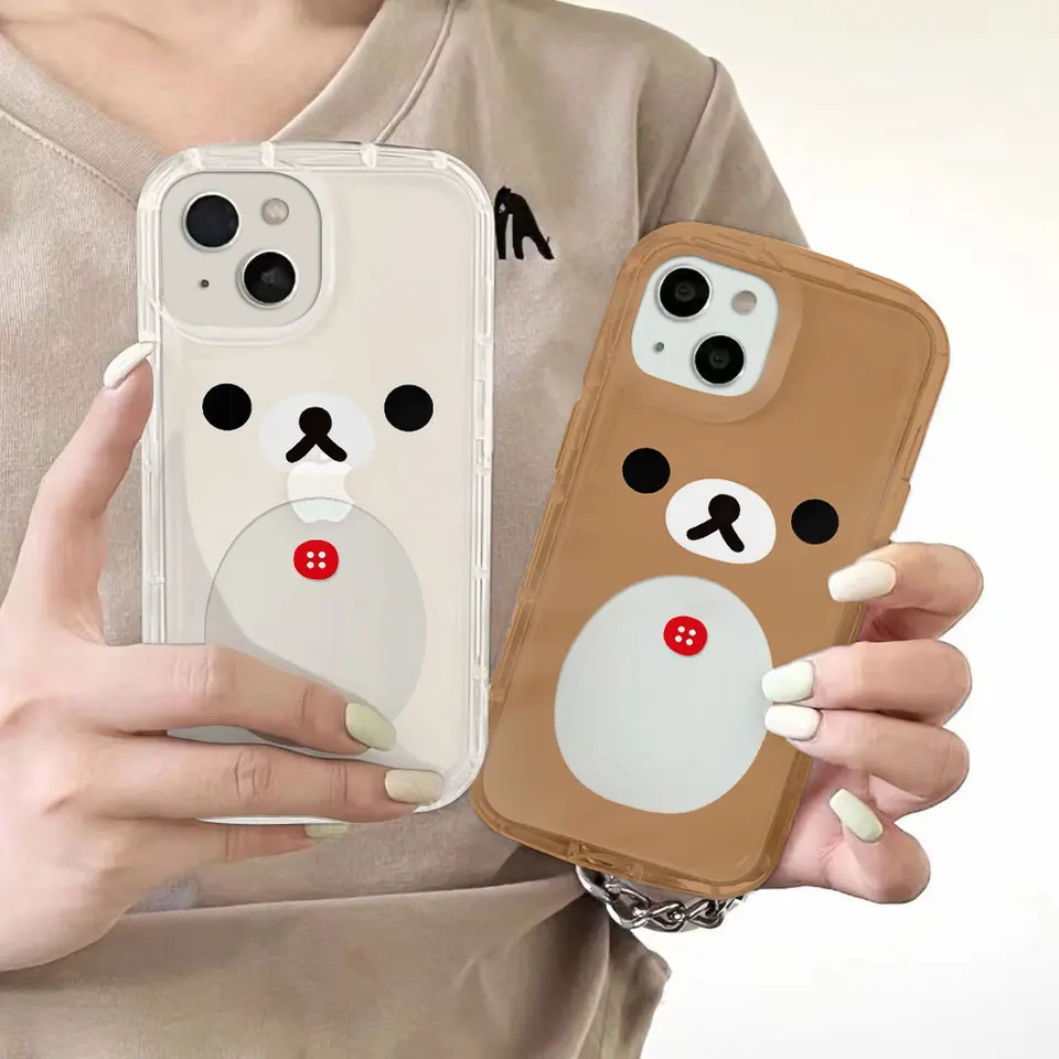 Roztomilý karikatúra Rilakkuma Bear Puzdet pre puzdro pre Xiaomi Redmi 12c 10 10c 9A 9A 9C K40 Poznámka 13 12 11 Pro Plus 4G 5G Clear zadný kryt