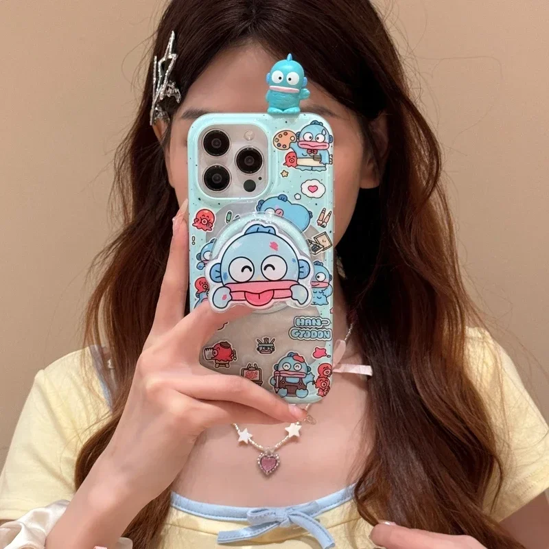 Roztomilý karikatúra Sanrio Hangyodon magnetický držiak Magsafe bezdrôtový obal na telefón pre iPhone 15 14 13 12 11 Pro Max Hard Cover Cover