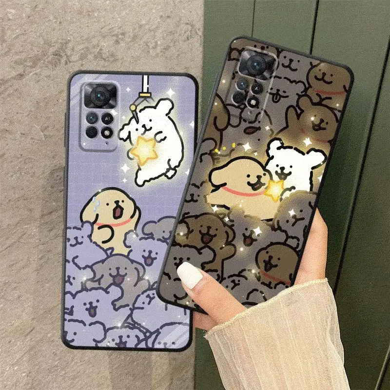 Roztomilý karikatúra šteniatko pre šteniatko pre Xiaomi Redmi Note 11 Pro 8T 9T 11S 9s 10 12 10S 12s 9 8 7 13 Pro 10 Lite Silikone Case Case