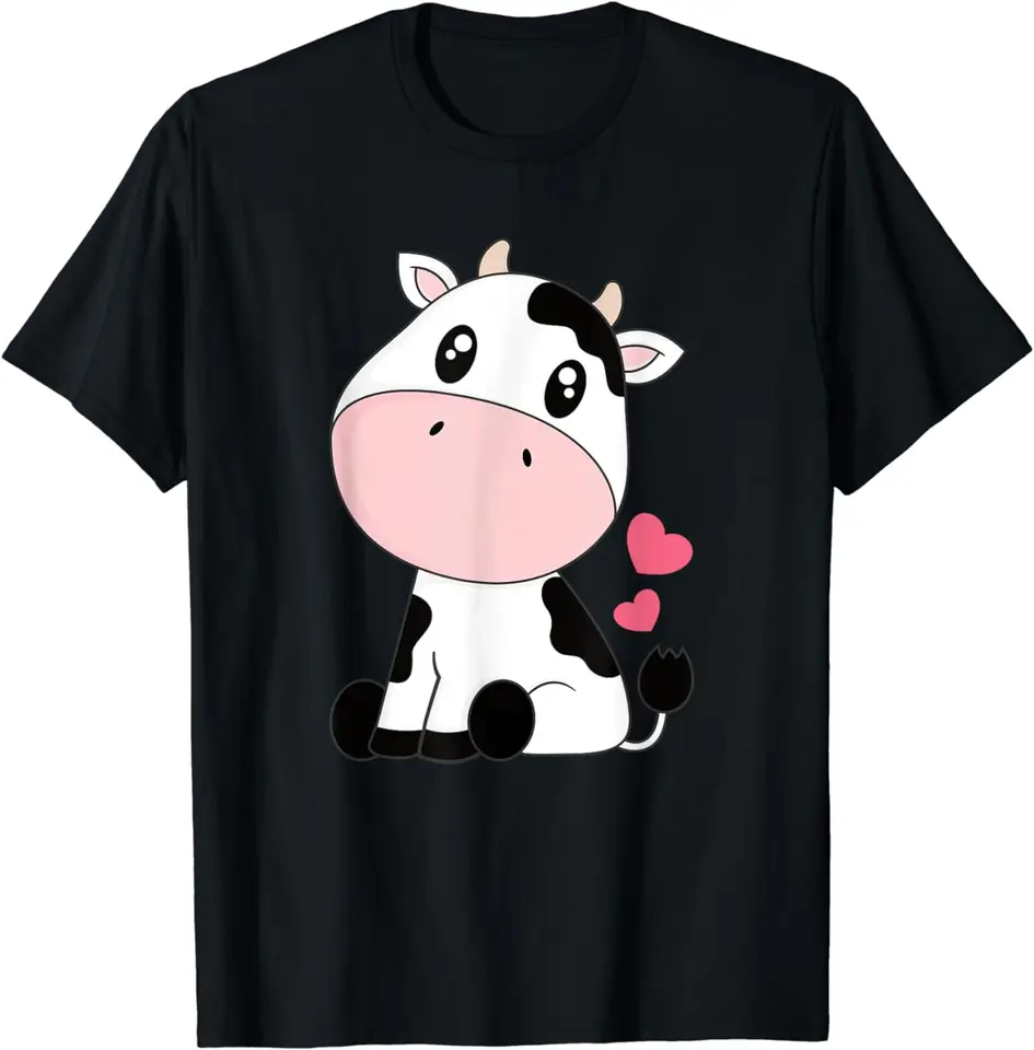 Roztomilý kawaii kravský potlač čiernu bielu kravskú kravu Tričko kawaii oblečenie pre ženy top majer