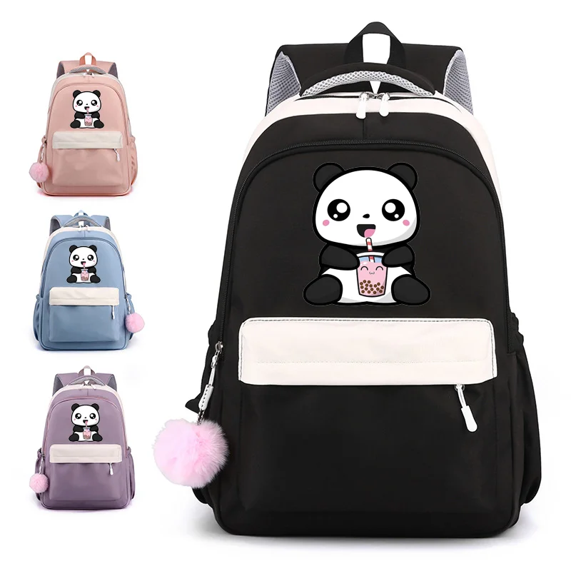 Roztomilý kawaii panda vzorový batoh dievčatá chlapci školská taška Nová karikatúra panda vysokokvalitné batohy zipsov