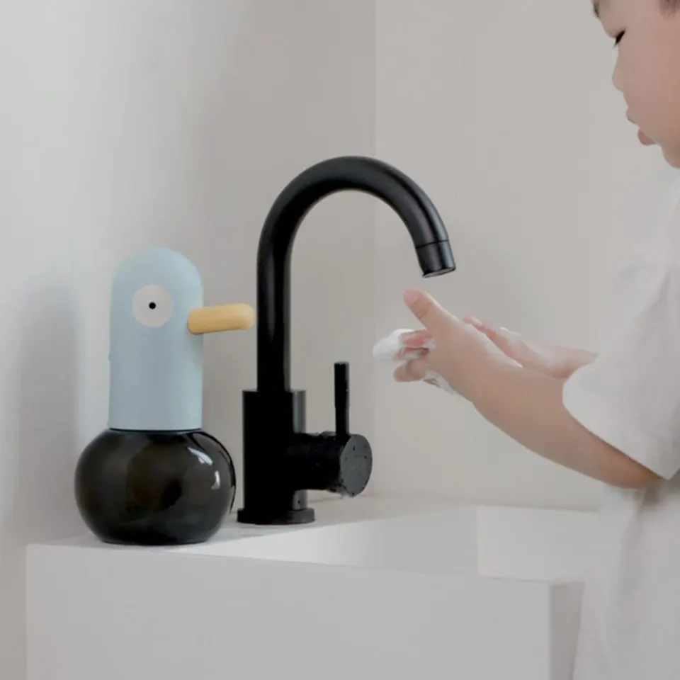 Roztomilý kačica automatický penový mydla Dávkovač nabíjateľné elektrické mydlo DispenSer Hands Free Auto Soap DispenSer na kúpeľňu