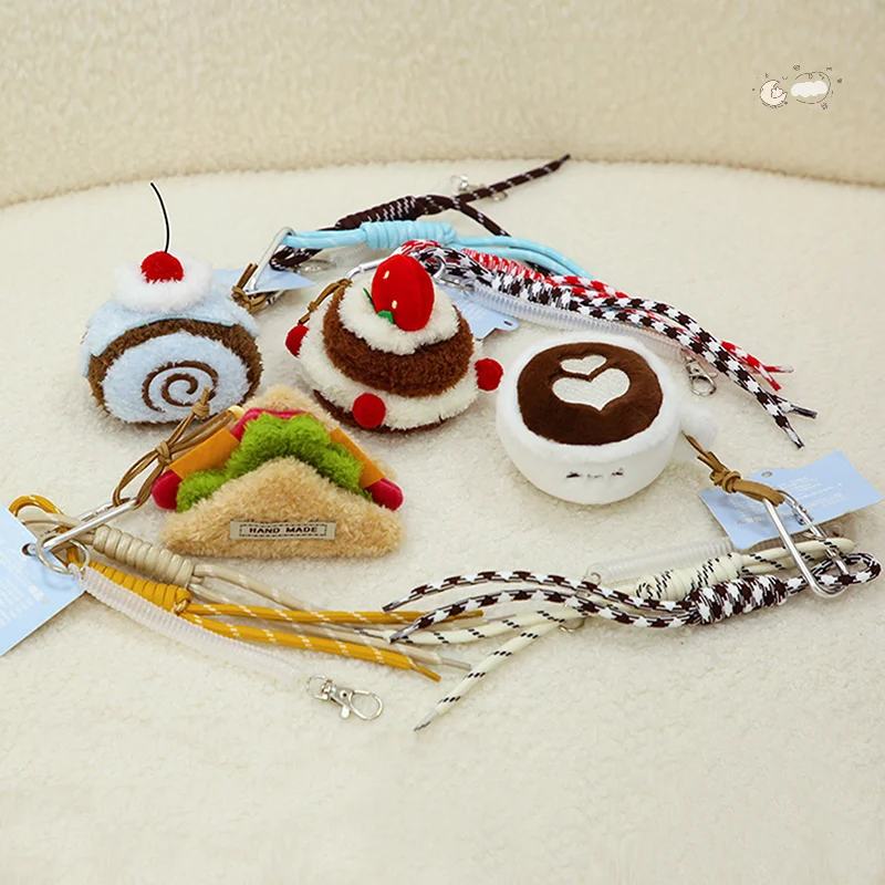 Roztomilý kreslený plyšový cookie koláč Keychain načrtol mäkké plyšové hračky Keychain prívesok vrecko na zavesenie dekorácie Darčeky Darčeky