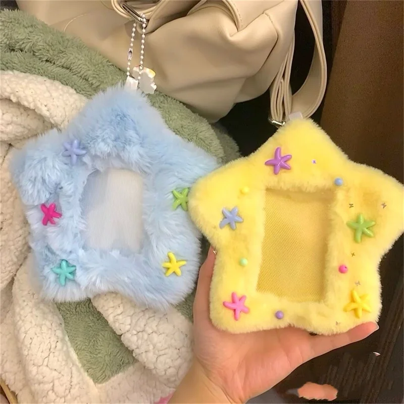 Roztomilý kreslený plyšový držiak na plyšovú farbu s priemerom 3 palce KPOP Photo karta rukáv Ochranné puzdro ID CARD TACK BAG PRESPECKÁCI