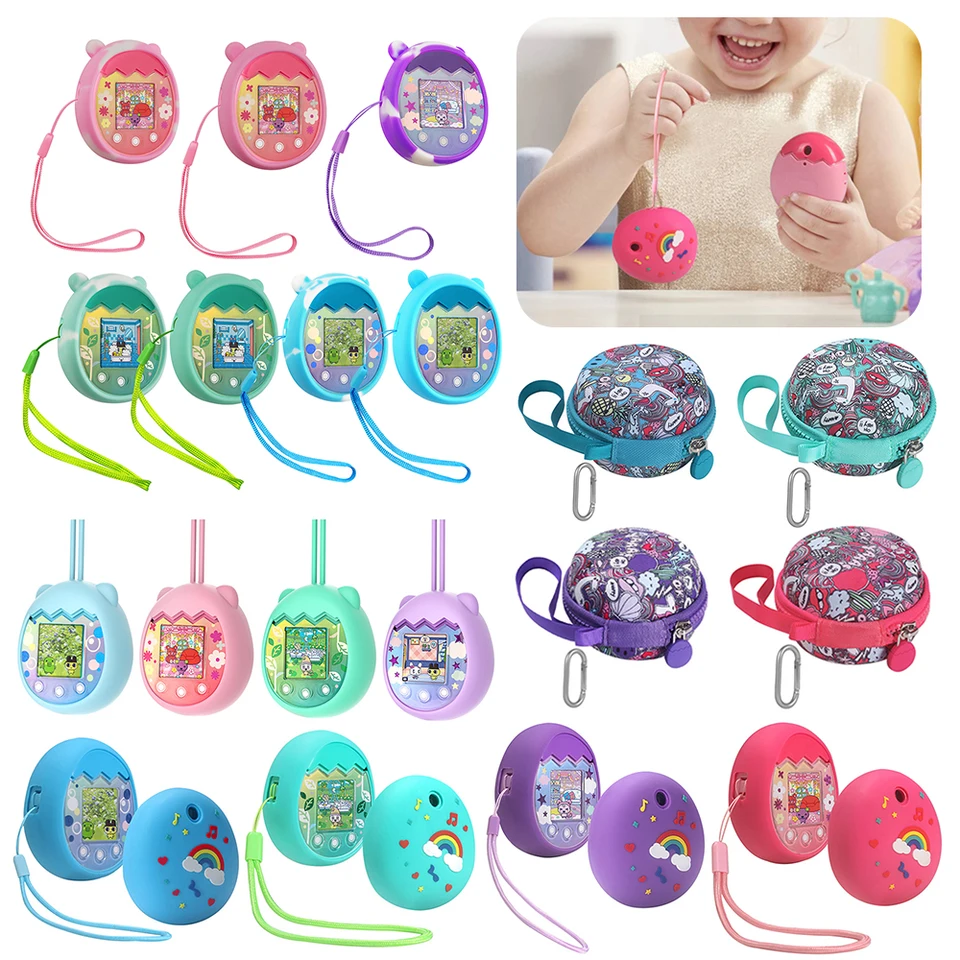 Roztomilý kreslený silikónový kryt pre puzdro pre Tamagotchi Pix Ochranný kryt prenosné úložné vrecká pre Tamagotchi Pix Kids Hračky darček