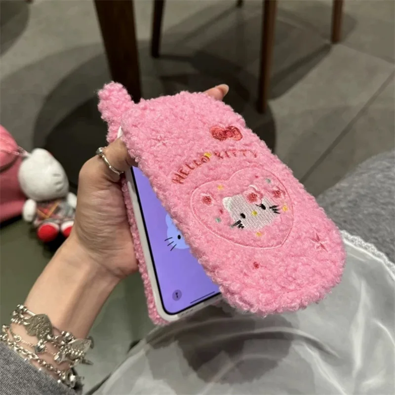 Roztomilý KT Furry Pink Hello Kitty Mirror A čo kašmír