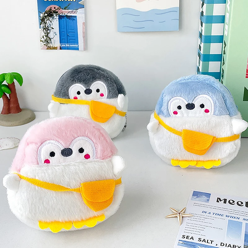 Roztomilý malý tučniak minca peňaženka Soft Mini Cartoon Coin Coin Cape