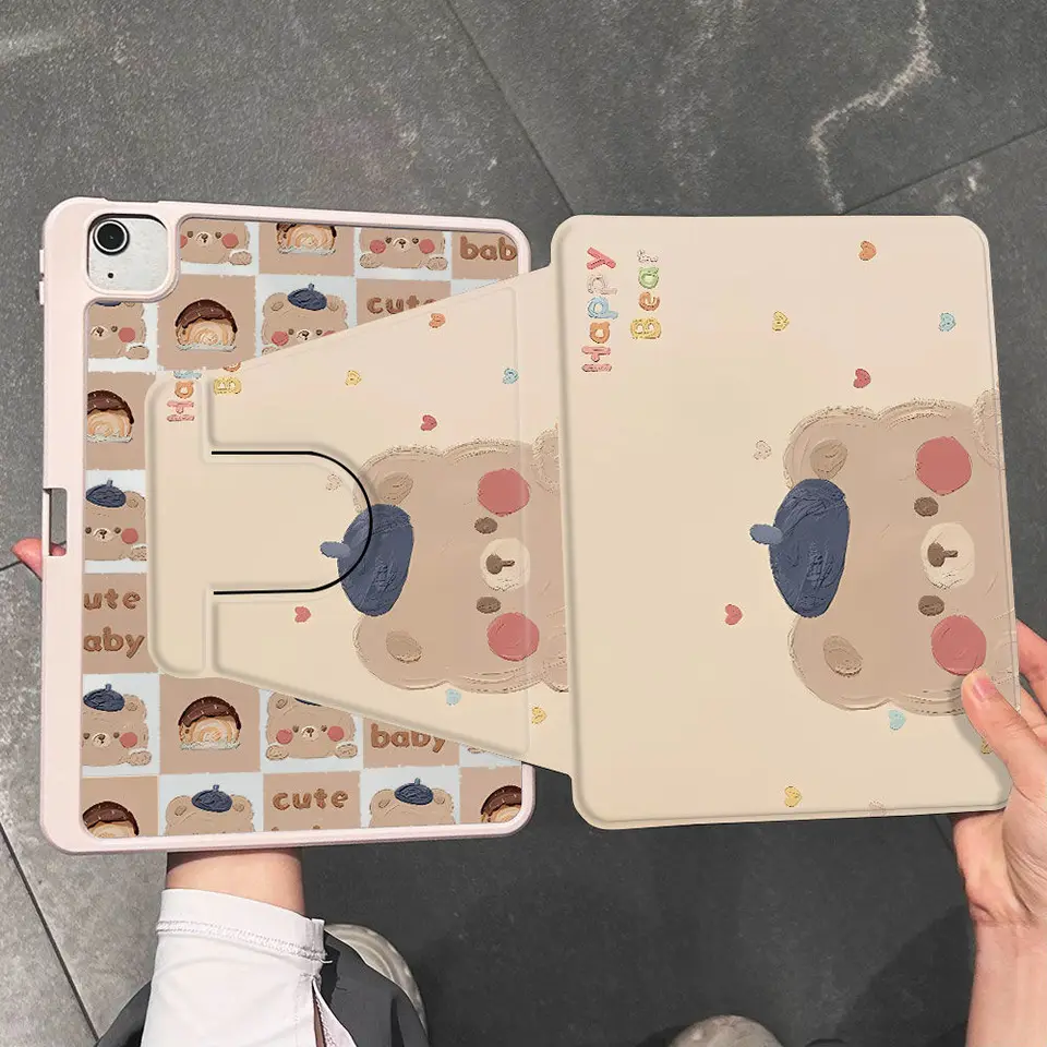 Roztomilý medveď pre iPad Air 6 Case Cover pre iPad Air 5 4 10,9 Pro 11 2/3/4 iPad 10.2 8/9 Generácia s držiakom ceruzky
