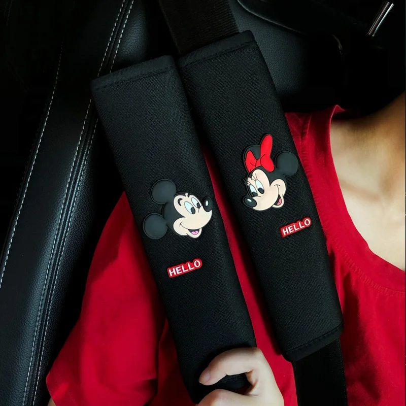 Roztomilý Mickey a Minnie Pattern Car Safety Cover Cover Rameno Cover Auto bezpečnostný pás Dodávky Dodávky Ochranný kryt predĺžený interiér de