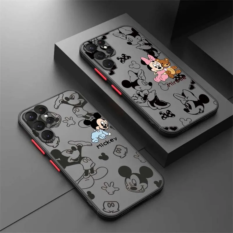 Roztomilý Mickey Minnie Donald Duck pre Samsung Galaxy S25 S24 S23 S22 S21 S20 S10 S9 Ultra Plus Fe 5G Frosted Tasucent Pase telefónu