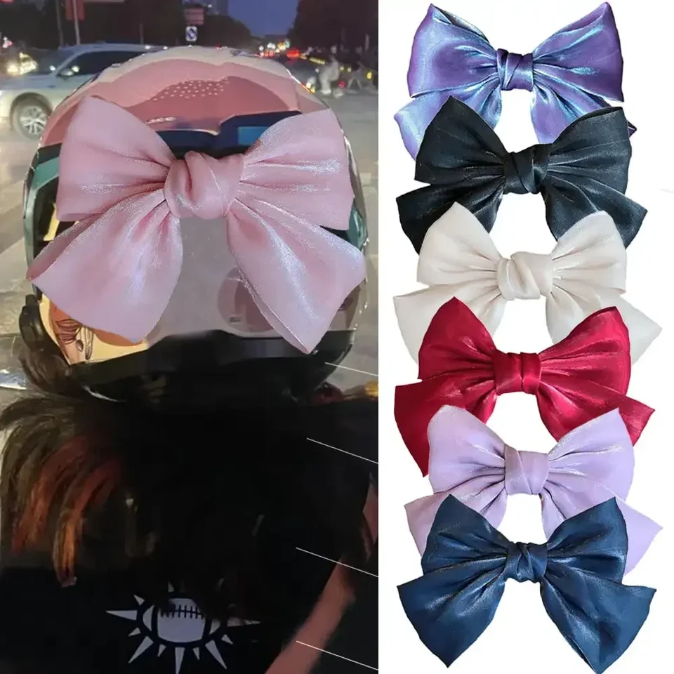 Roztomilý modelovanie prilby na motocykle Motorickú prilbu Dekorácie hodváb a saténový bowknot elektrický bicykel Decor Doplnok Darci Girls Darček