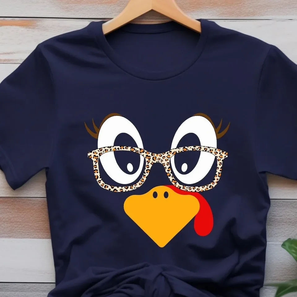 Roztomilý morčacie pád vďakyvzdania pow tričko zhodujúca sa tvár Funny Women's