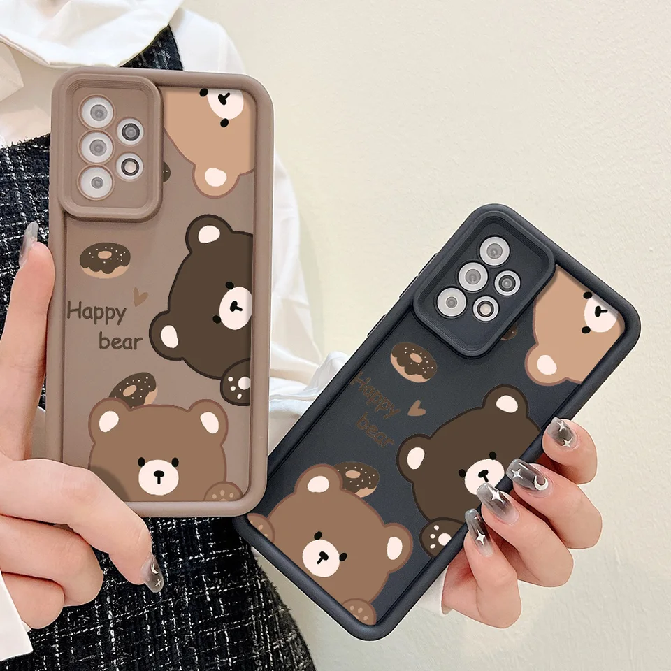 Roztomilý mäkký silikónový puzdro pre Samsung A54 5G A53 A55 A52 A34 A35 A51 A32 A25 A24 A23 A13 A14 A12 S23 Ultra S21 S20 Fe Cover
