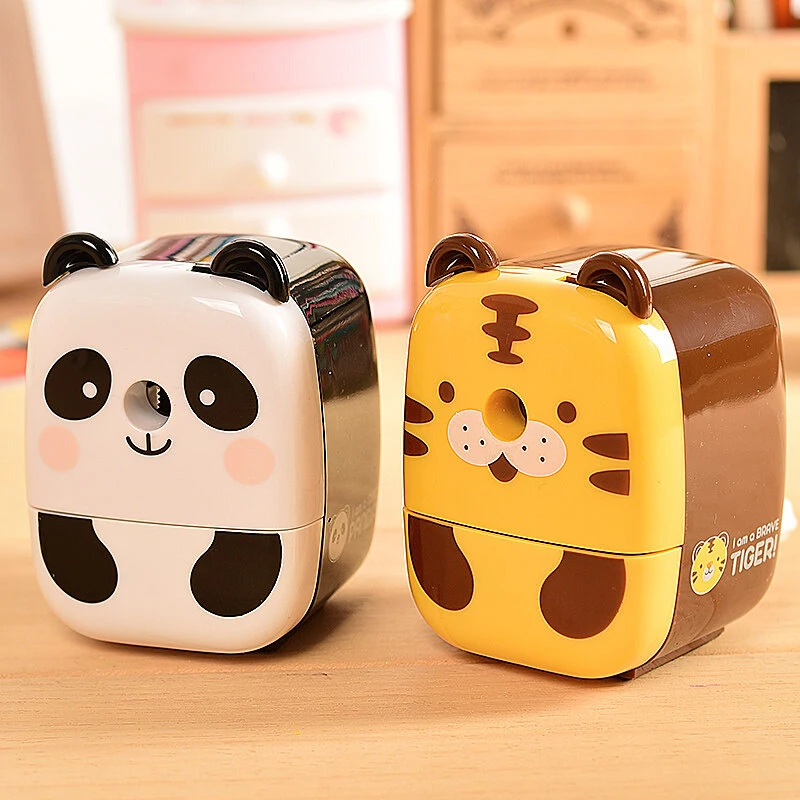 Roztomilý panda ceruzka orezávača Kawaii Kórejské kancelárske potreby ručné kľukové ručné pero Nástroj na pero