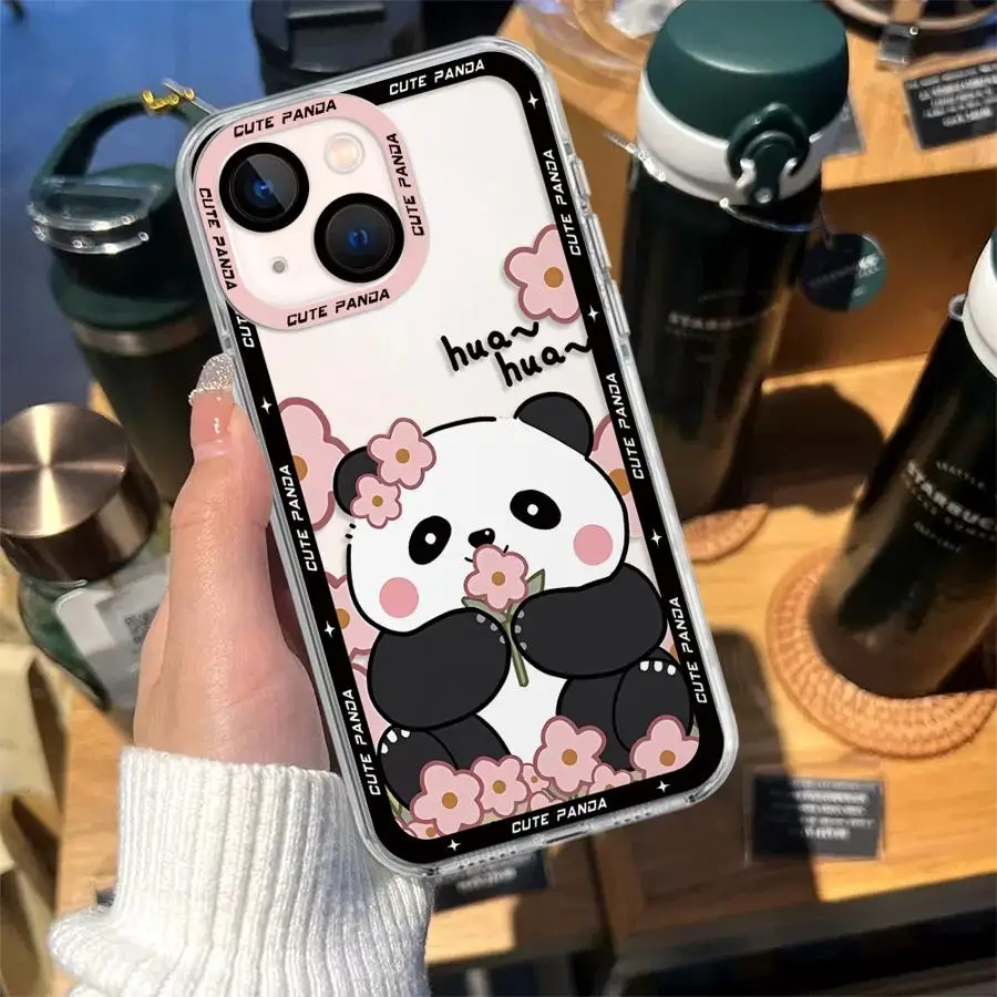 Roztomilý panda ružový priehľadný priehľadný mäkký puzdro na česť x7b x9b x8a x9a 5g x8 90 Lite telefónny kryt shell