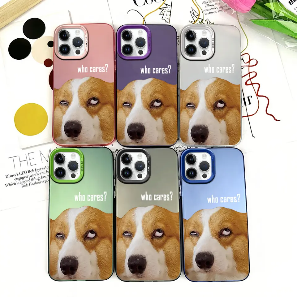 Roztomilý pes Corgi, ktorý sa stará o telefónny puzdro pre iPhone 12 11 13 14 15 16 Pro Plus Plus Plating Cover