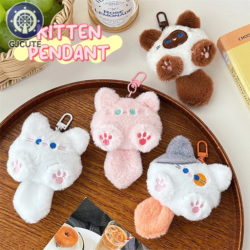 Roztomilý plyšový dlhý chvost Cat Doll Doldant Keychain for Women Girls Kartoon mačiatko Klávesový batohový batoh dekorácie vrecko Darček