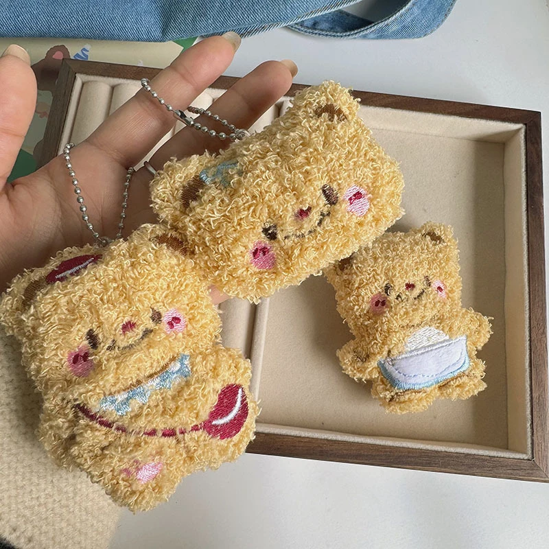 Roztomilý plyšový medvedí kľúče pre ženy dievčatá karikatúra Kawaii Keychain Unikátne dizajnové kľúče kľúče reťaze