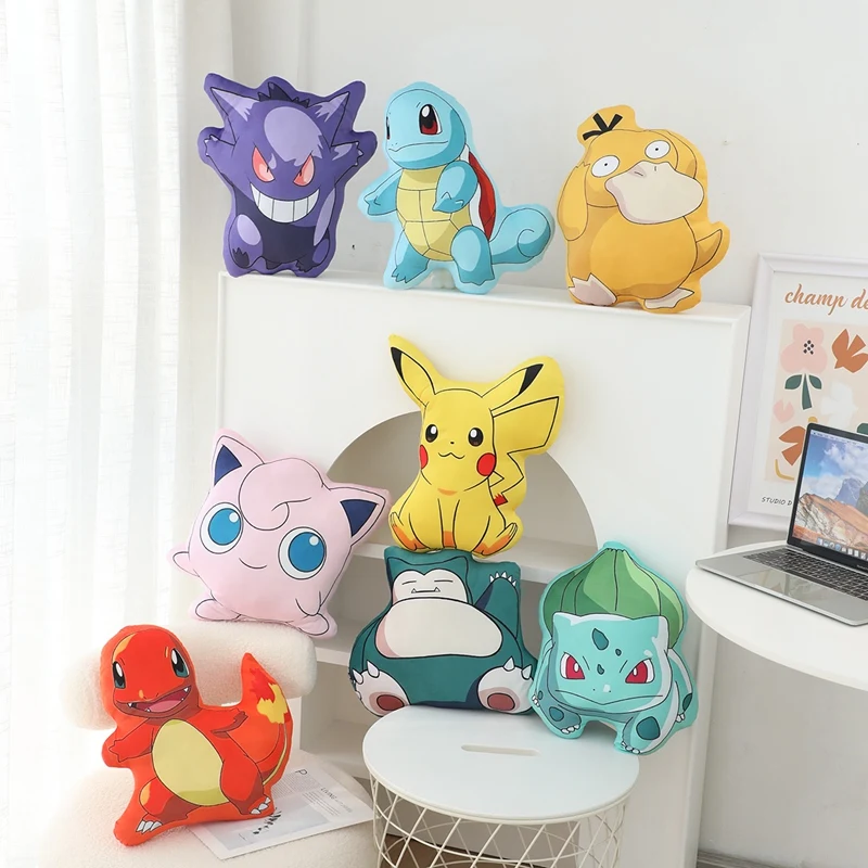 Roztomilý pokémon plyšová hračka Kawaii pikachu Charmander Gengar Squirtle Soft Sofa vankúš na odpočinok vankúš