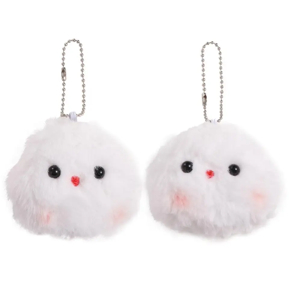 Roztomilý pp bavlna biely duch kľúča Keychain Fluffy Halloween Ghost Doll Anime Keyring Funny INs Fungted Doll Key Chain Key Dievča