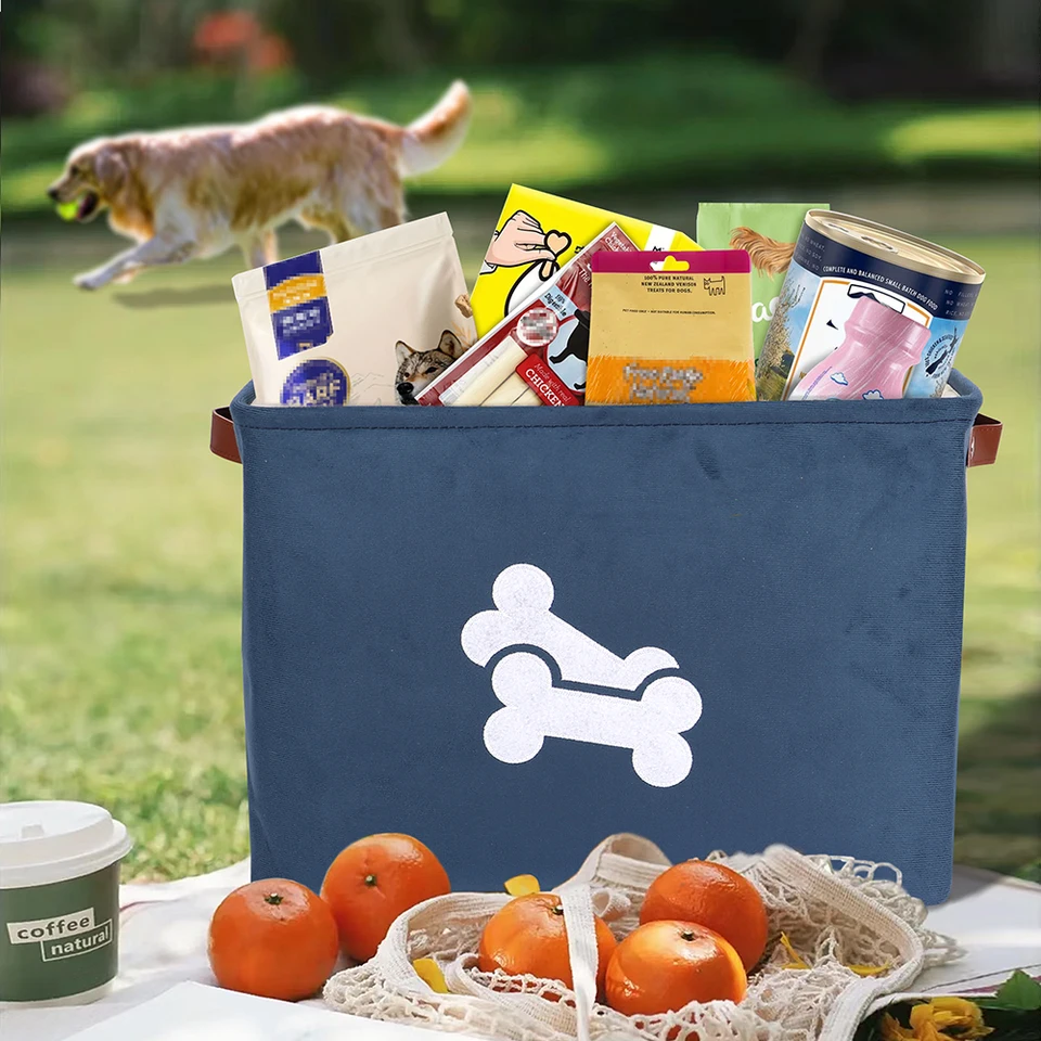 Roztomilý psí psí hračky Storage Basket Skladateľný pes plátno s taškou pre domáce zvieratá skladovacie skrinky pre psie mačky doplnky pre domáce zvieratá