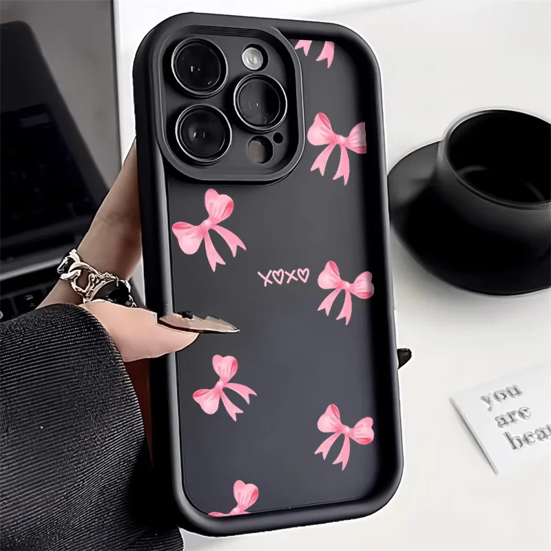 Roztomilý puzdro na ružový luk pre Xiaomi Redmi Poznámka 13 12 11 10 9 8 Pro 15 14C 10c 13c 12c 11 Lite Case Poco X6 X5 F5 M6 Pro Cover