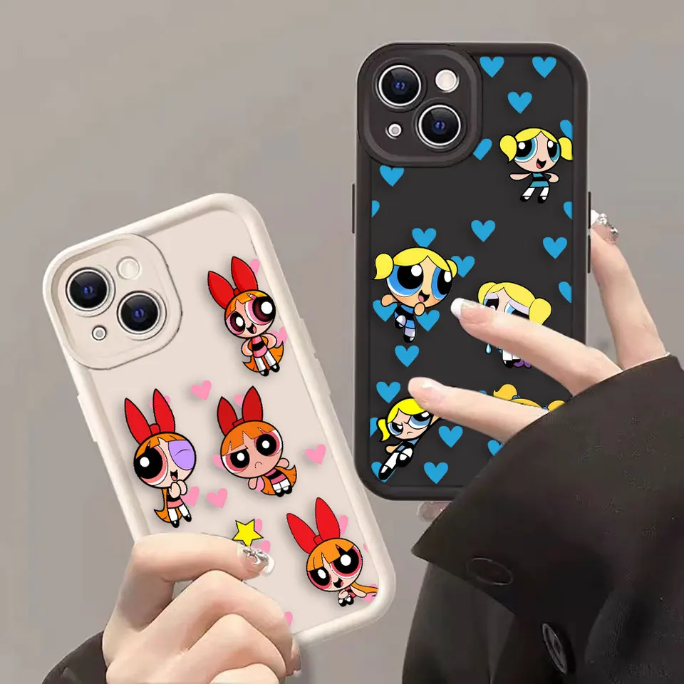 Roztomilý puzdro na telefonovanie dievčat p-powerpuff pre vivo y19 y20 y21 y22 y27 y28 y35 y36 y50 y72 y75 y76 y78 y81 y91 y93 y100 kryt puzdra