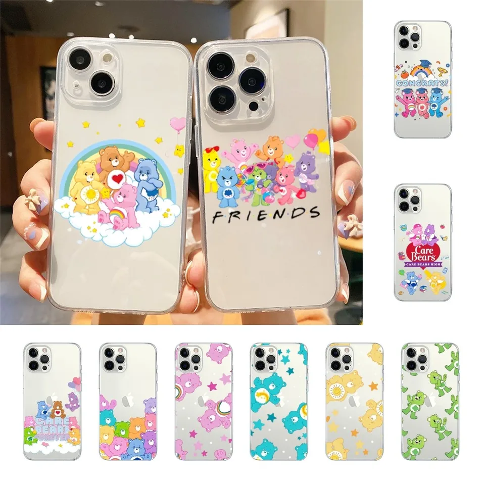 Roztomilý puzdro na telefón Care pre iPhone 15 11 13 14 Pro Max 7 8 Plus x xr xs max 16pro 12mini priehľadný obal