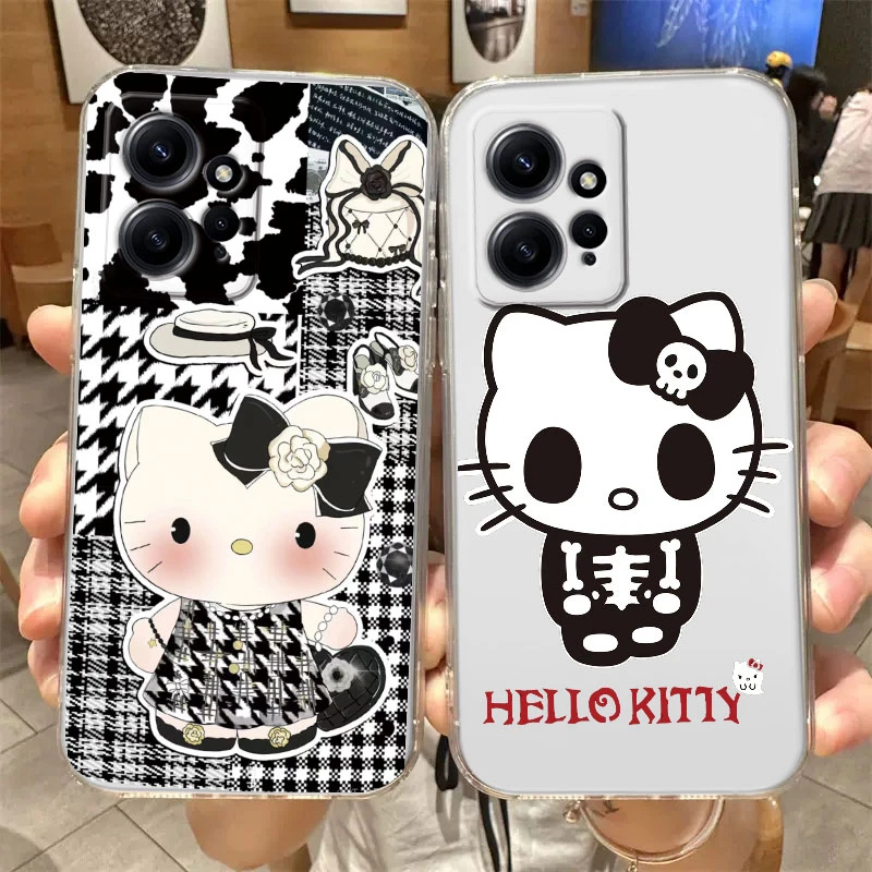 Roztomilý pár Kuromi Kitty Cinnamoroll Telefón puzdro pre Redmi 10 Poznámka 14 10 11 12 Pro Plus 11s 12s 10s Poco M5s Priehľadný obal